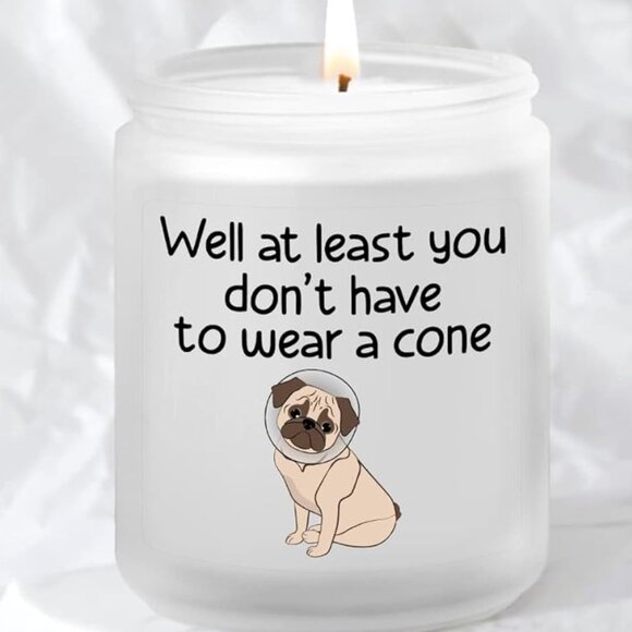 Candle -  'Well at Least You Don't Have to Wear a Cone' - Humorous Get Well Gift - Picture 1 of 8